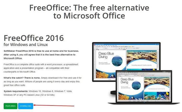 FREEOFFICE DOWNLOAD BUTTON
