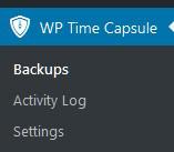 WP TIME CAPSULE IN ADMIN AREA
